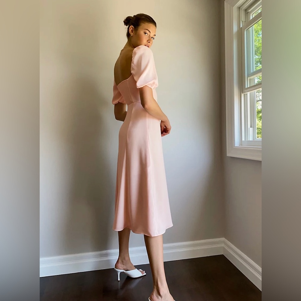Aritzia Wilfred Novella Pink Formal Wedding Guest Evening Bridal Dress - Picture 4 of 7